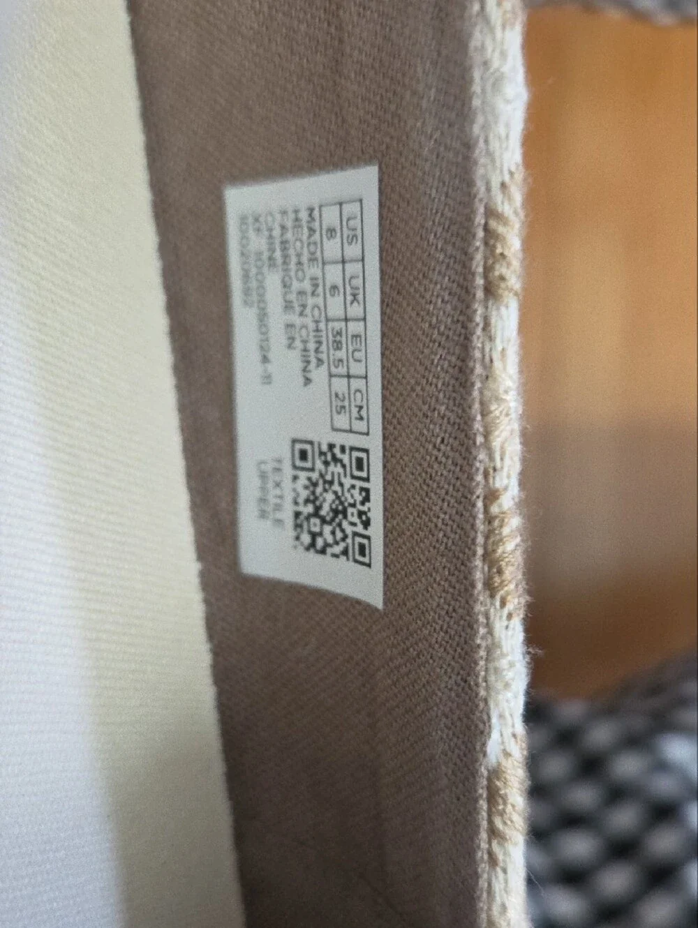 TOMS Beige and Cream Geometric Alpargata Slip-Ons